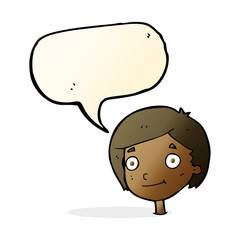 cartoon happy boy with speech bubble
