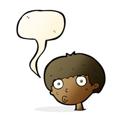 cartoon surprised boy with speech bubble