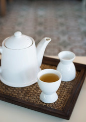 tea jug on table