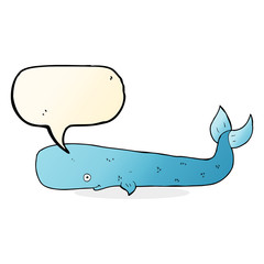 cartoon whale with speech bubble