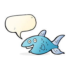 cartoon fish with speech bubble