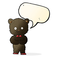 cartoon cute little bear with speech bubble
