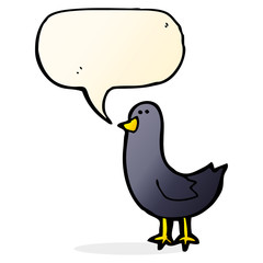 cartoon bird with speech bubble