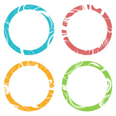 Round color frames with beautiful marble pattern