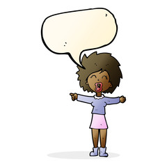 cartoon stressed out woman talking with speech bubble