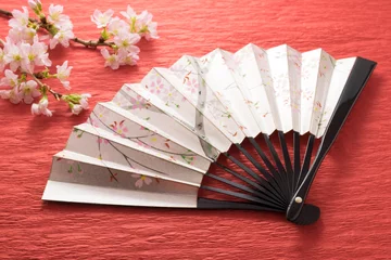 Stickers pour porte Fleur de cerisier Fan de Sakura