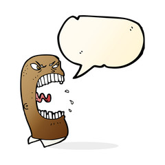 cartoon furious man shouting with speech bubble