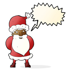 cartoon santa claus with speech bubble