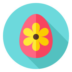 Obraz premium Easter Egg with Big Flower Decor Circle