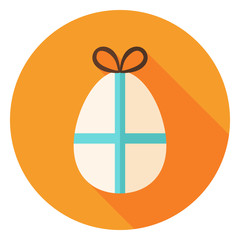 Easter Egg with Bow Circle Icon