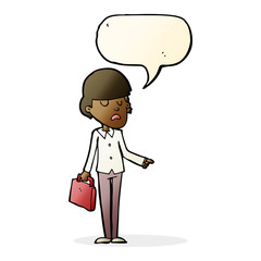 cartoon arrogant businessman pointing with speech bubble