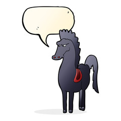 cartoon horse with speech bubble