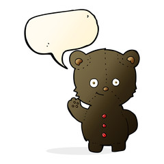cartoon black bear cub with speech bubble