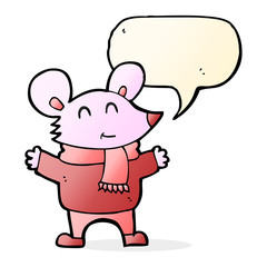 cartoon mouse with speech bubble