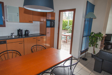 Horizontal view of beauty designed retro kitchen