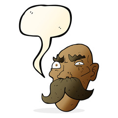 cartoon angry old man with speech bubble