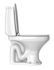Toilet. 3D illustration. Isolation on white