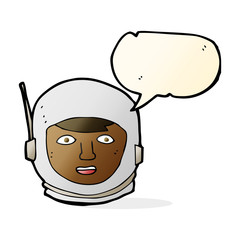 cartoon astronaut head with speech bubble