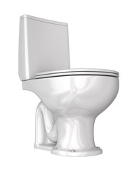 Toilet wc on white background. 3d illustration