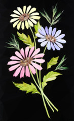 Background with Colorful Low Poly Floral Pattern. Vector