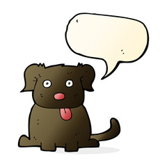 cartoon dog with speech bubble
