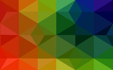 Multicolor dark polygonal design pattern, which consist of triangles and gradient in origami style.
