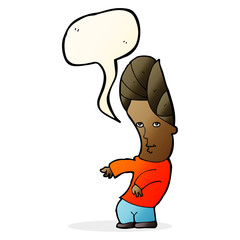 cartoon man with no worries with speech bubble