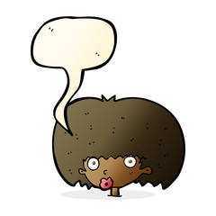 cartoon surprised woman with speech bubble