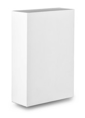 White cardboard box isolated on white background