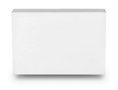 White rectangular box isolated on white background