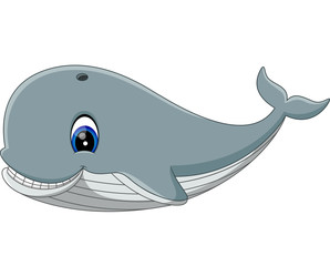 Fototapeta premium Illustration of cute cartoon whale