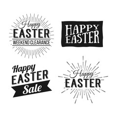 Happy Easter greeting card. Easter sale. Hand Drawn logo lettering. Easter Holidays lettering for invitation, greeting card, prints and posters. Typographic design. Vector illustration