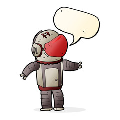 cartoon astronaut with speech bubble