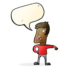 cartoon complaining man with speech bubble