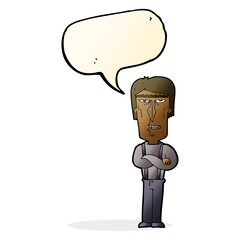 cartoon angry man with speech bubble