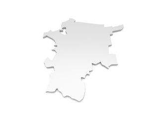 3D Karte Rheinland-Pfalz - S&uuml;dliche Weinstra&szlig;e