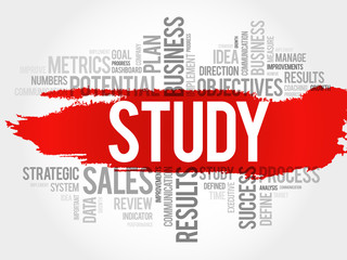 Study word cloud, business concept background