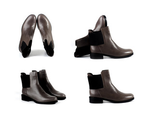 women leather boot isolated on white background