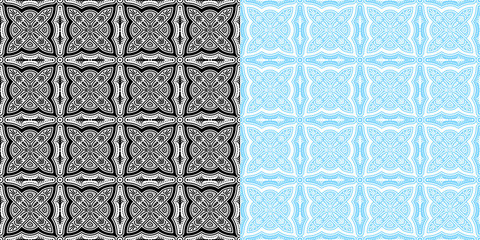 Abstract Vintage Seamless Patterns. Vector Background