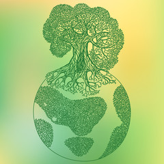 Earth tree ecology concept illustration.
