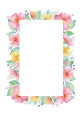 Watercolor rectangular frame