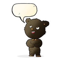 cartoon cute teddy bear with speech bubble