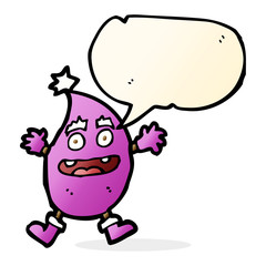 cartoon funny creature with speech bubble