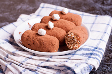 Small chocolate cake. Sweet Cake 