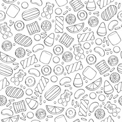 Assorted sweets seamless pattern.