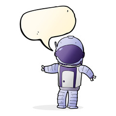 cartoon astronaut with speech bubble