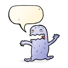 cartoon funny frog with speech bubble