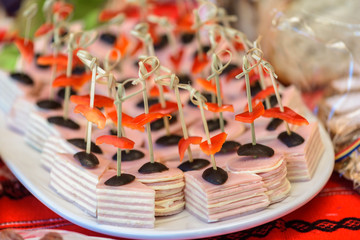 Appetizers with bacon and cheese