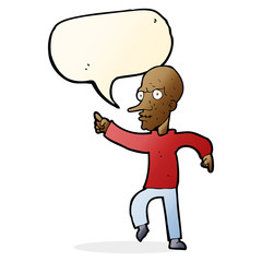 cartoon angry old man with speech bubble