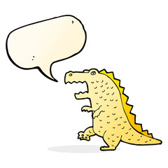 cartoon dinosaur with speech bubble